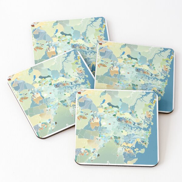 Item preview, Sydney Australia City Map - Pastel Color Scheme designed and sold by StylishStacks.