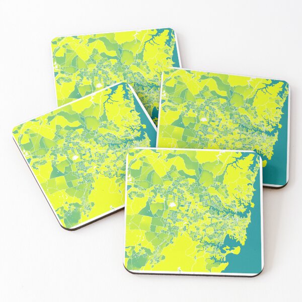 Item preview, Sydney Australia City Map - Green-Yellow Duotone designed and sold by StylishStacks.