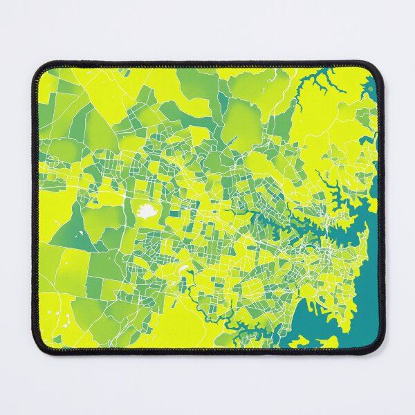 Item preview, Sydney Australia City Map - Green-Yellow Duotone designed and sold by StylishStacks.