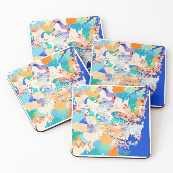 Item preview, Sydney Australia City Map - Tropical Rainbow Scheme designed and sold by StylishStacks.