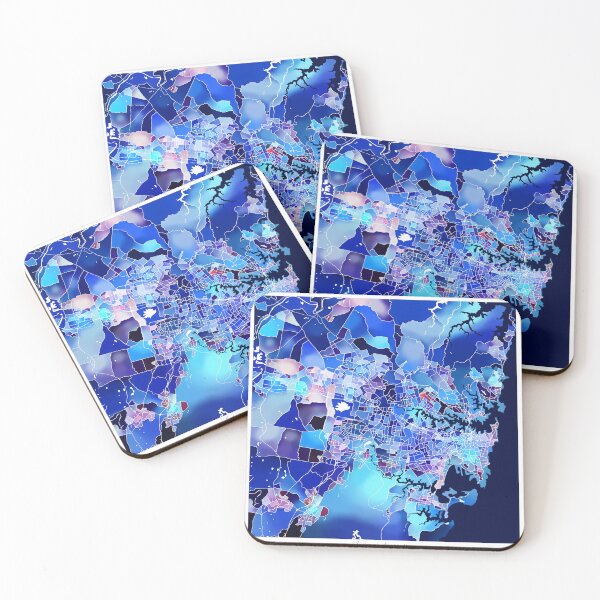 Item preview, Sydney Australia City Map - Marine Blue designed and sold by StylishStacks.