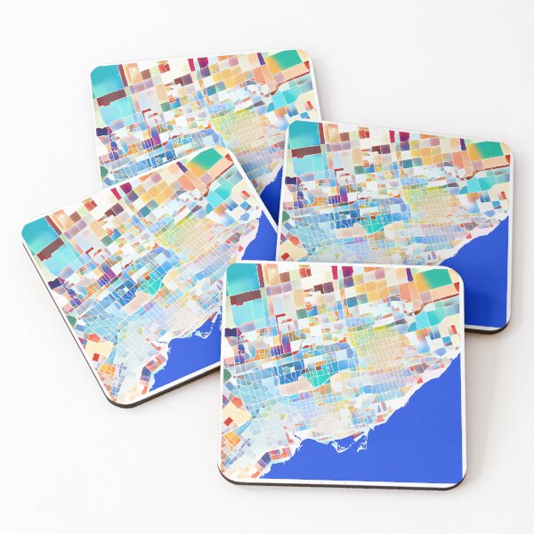 Item preview, Toronto Canada City Map - Tropical Rainbow Scheme designed and sold by StylishStacks.