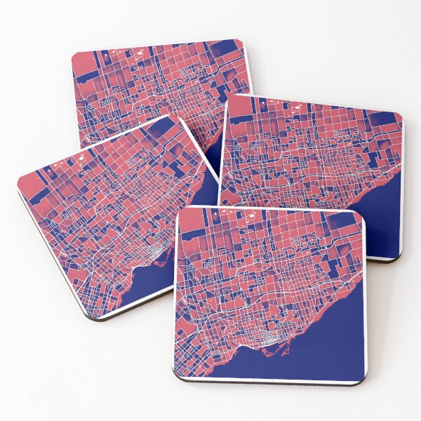Item preview, Toronto Canada City Map - Red-Blue Duotone designed and sold by StylishStacks.