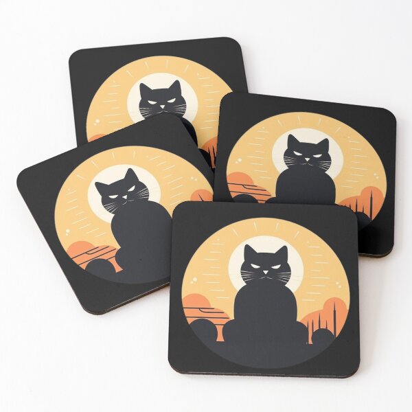 Item preview, black cat by the sunset designed and sold by matchymatchy.