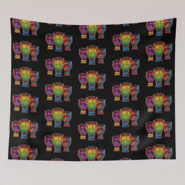 Item preview, African Drum Art in Neon Colors (Series 7) designed and sold by MugsNstuff Live Love Create!.