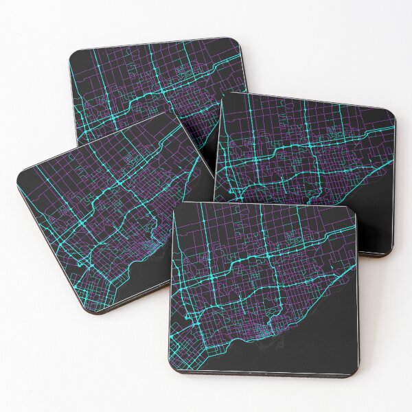 Item preview, Toronto Canada City Map - Neon Fantasy designed and sold by StylishStacks.