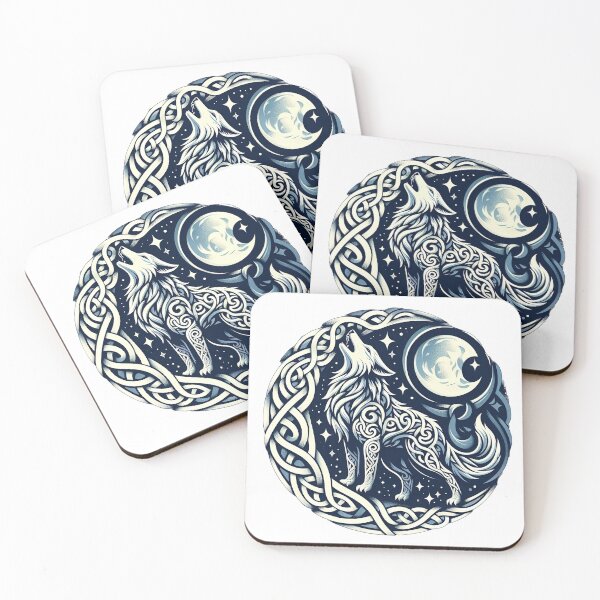 Item preview, Celtic Wolf Tribal wolf howls at the moon designed and sold by Expressions-Sel.
