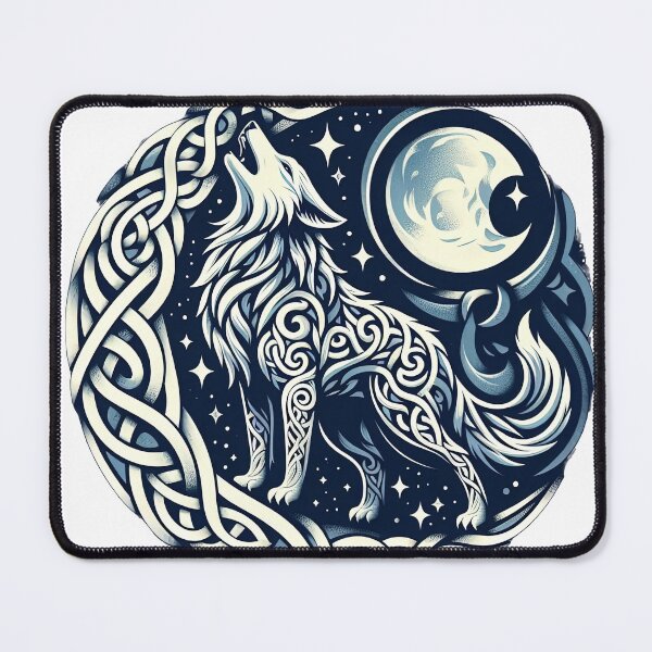 Item preview, Celtic Wolf Tribal wolf howls at the moon designed and sold by Expressions-Sel.
