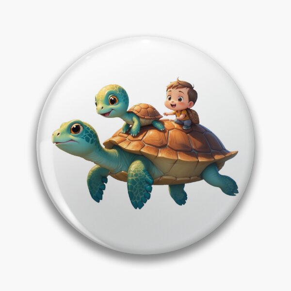 Item preview, Tiny adventurer atop turtle designed and sold by Fun and Amazing Designs.