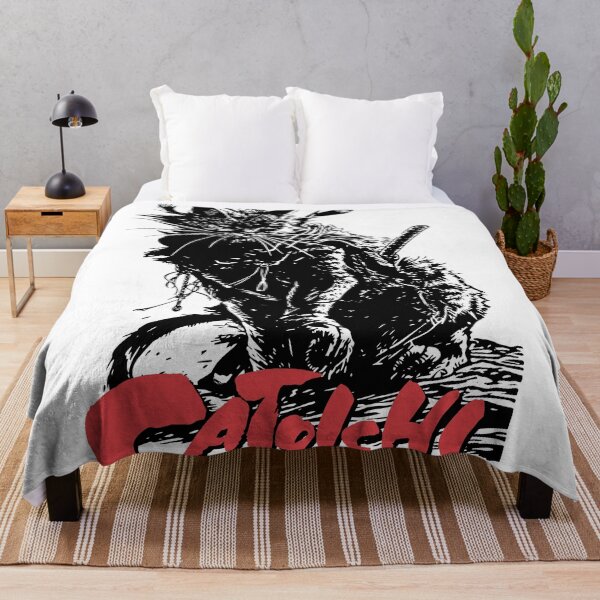 Item preview, Catoichi the Blind Swordsman, Zatoichi Cat, Samurai Cat, Anthropomorphic Cat Samurai, Ominous Looking Samurai Cat Warrior designed and sold by PrintShangri-La.