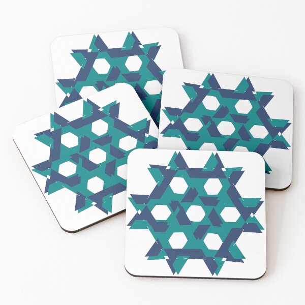 Item preview, two tone blue and green hexagon star, honeycomb designed and sold by pipikijung.