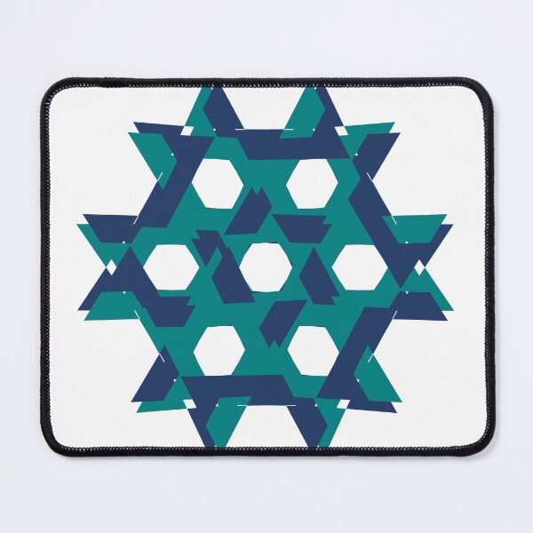 Item preview, two tone blue and green hexagon star, honeycomb designed and sold by pipikijung.