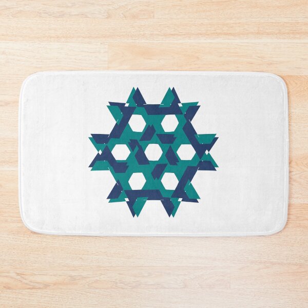 Item preview, two tone blue and green hexagon star, honeycomb designed and sold by pipikijung.