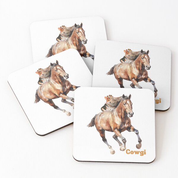 Item preview, Corgi cowboy, cowgi cute corgi riding a cowboy horse designed and sold by BritishDelights.