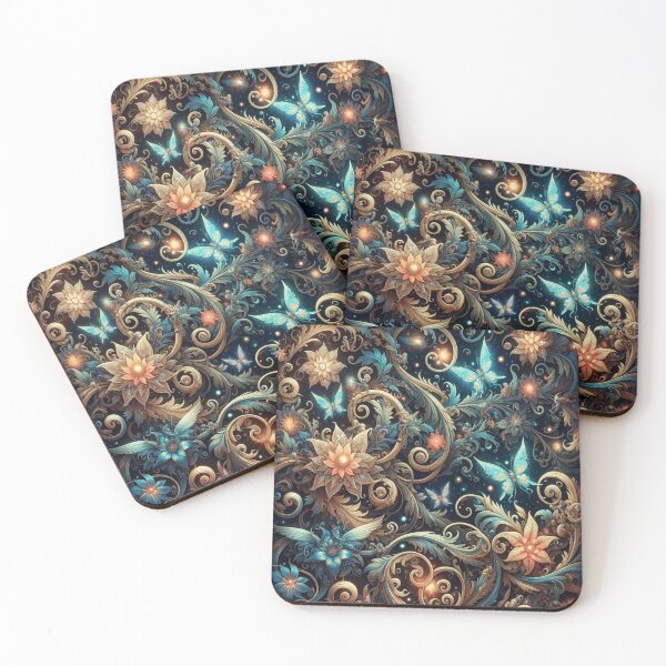 Item preview, Cosmic Flora Swirls With Butterflies designed and sold by TeslaSt0re.