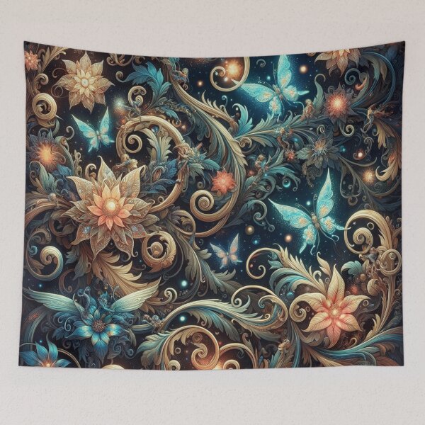 Item preview, Cosmic Flora Swirls With Butterflies designed and sold by TeslaSt0re.