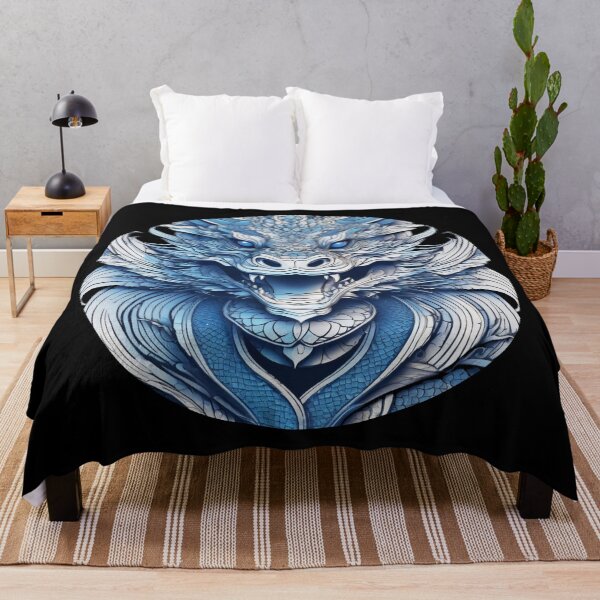 Item preview, a blue oriental dragon roar symbol designed and sold by JangmiHorang.