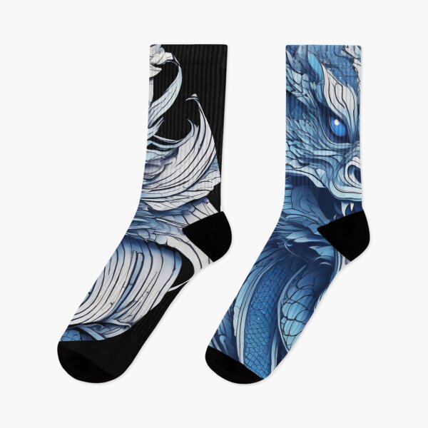 Item preview, a blue oriental dragon roar symbol designed and sold by JangmiHorang.