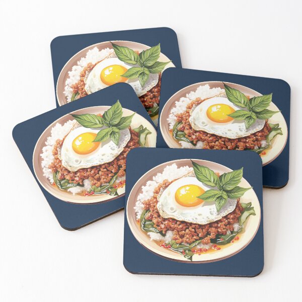 Item preview, Spicy Thai Basil Chicken With Rice And Egg designed and sold by Alicia Chee.