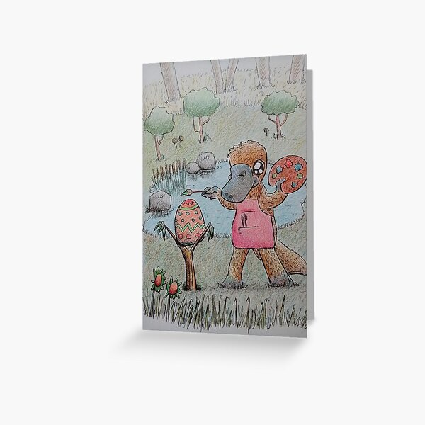 Easter Platypus Greeting Card