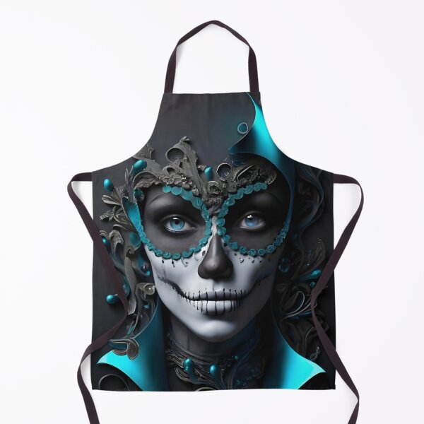 Item preview, Smooth black and glitter blue resembling a sheet of paper just shapes reminiscent of the silhouette of an catrina les Marquette designed and sold by MalakShams.