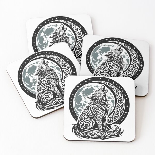 Item preview, Celtic Wolf Tribal wolf howls at the moon designed and sold by Expressions-Sel.