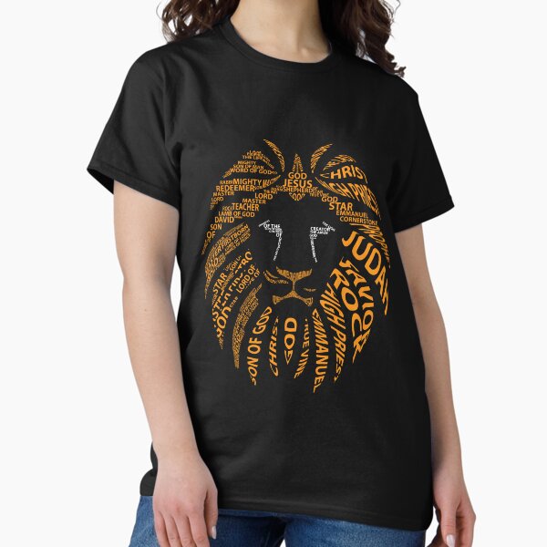 Item preview, Majestic Lion Jesus Names Tee designed and sold by clevercraft58.