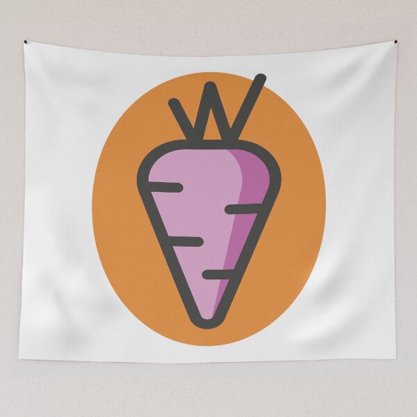 Aperçu de l'œuvre Emblème de logo de carotte pourpre Foodietoon créée et vendue par ProjectX23.