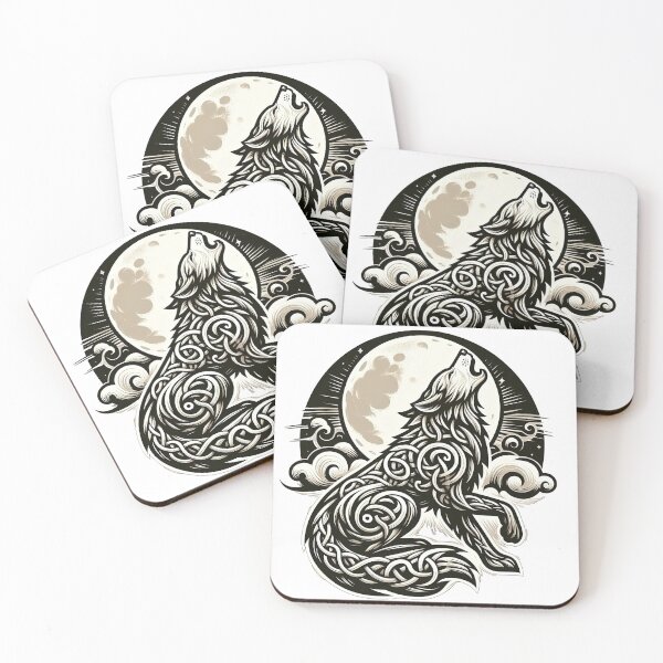 Item preview, Celtic Wolf Tribal wolf and moon designed and sold by Expressions-Sel.