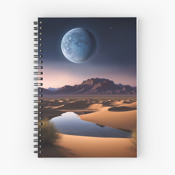 Item preview, moon fall on the desert with oasis designed and sold by JangmiHorang.