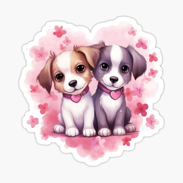Cute Valentine's Day Dog - Selection 6 Sticker
