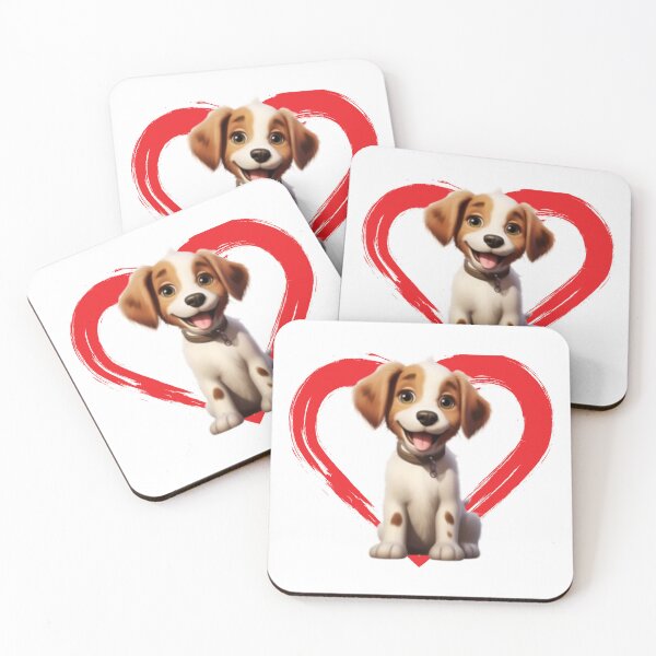 Item preview, Britany Spaniel Cartoon in Love Heart swoosh  designed and sold by For Dog Sake!®.