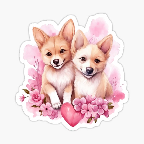 Cute Valentine's Day Dog - Selection 7 Sticker