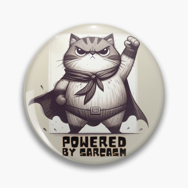 Item preview, Superhero Cat Powered by Sarcasm Illustration designed and sold by RuyaFab.