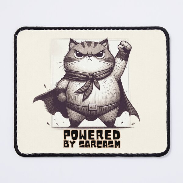 Item preview, Superhero Cat Powered by Sarcasm Illustration designed and sold by RuyaFab.