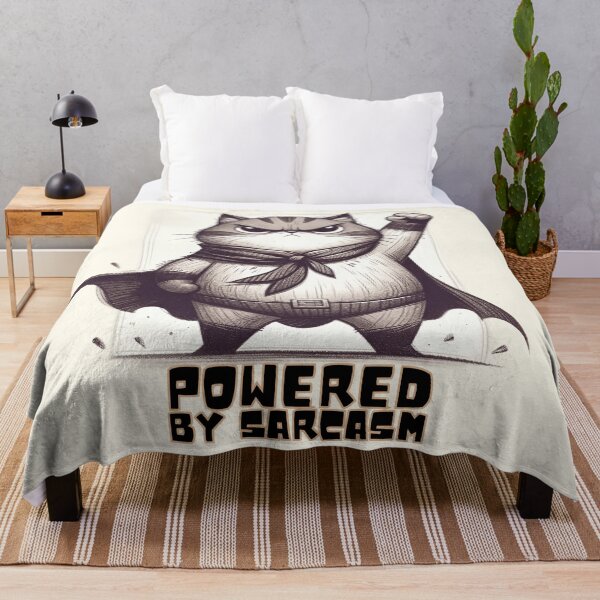 Item preview, Superhero Cat Powered by Sarcasm Illustration designed and sold by RuyaFab.