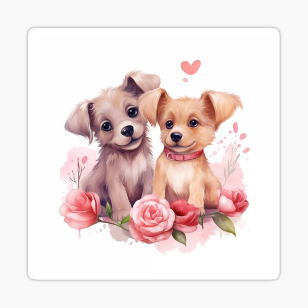 Cute Valentine's Day Dog - Selection 10 Sticker
