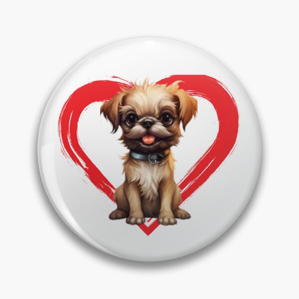 Item preview, Brussels Griffon Cartoon in Love Heart swoosh  designed and sold by For Dog Sake!®.