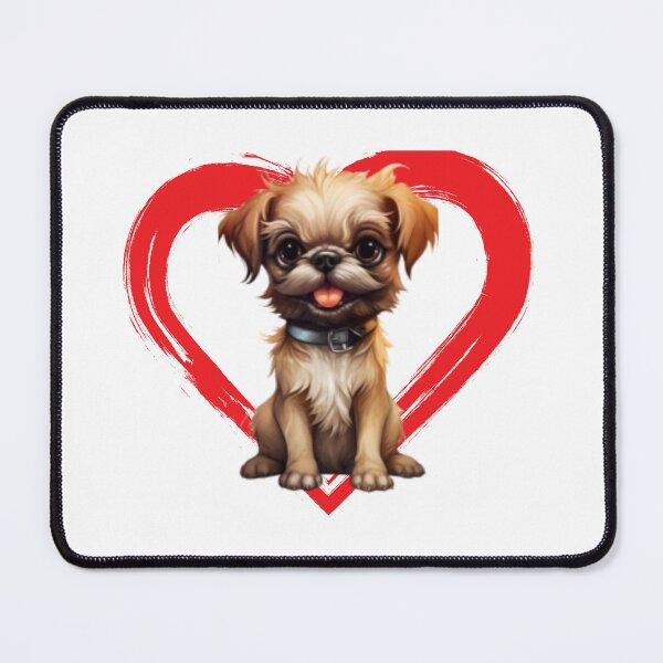 Item preview, Brussels Griffon Cartoon in Love Heart swoosh  designed and sold by For Dog Sake!®.