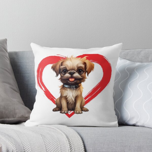 Artikelvorschau, Brussels Griffon Cartoon in Love Heart swoosh  entworfen und verkauft von For Dog Sake!®.