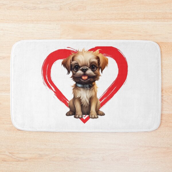 Item preview, Brussels Griffon Cartoon in Love Heart swoosh  designed and sold by For Dog Sake!®.