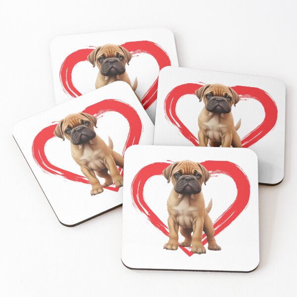 Item preview, Bull Mastiff Cartoon in Love Heart swoosh  designed and sold by For Dog Sake!®.