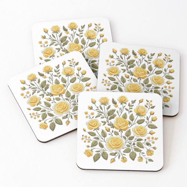 Item preview, Embroidered Yellow Roses Collection designed and sold by ProjectNoah.