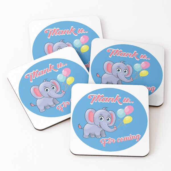 Item preview, Little elephant saying thank you note for visitors coming to the party designed and sold by Proartyst 's.