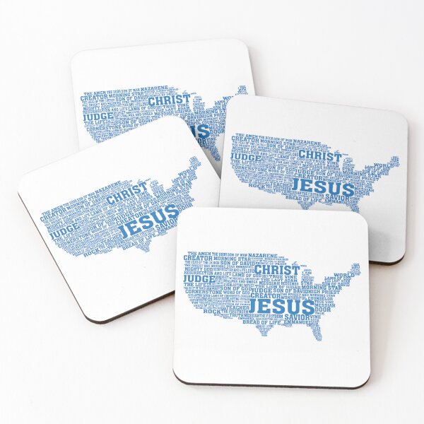Aperçu de l'œuvre United in Faith: Jésus 'USA Map Tee créée et vendue par clevercraft58.