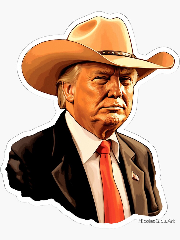 Cowboy Trump" Sticker for Sale by NicolasGlowArt | Redbubble