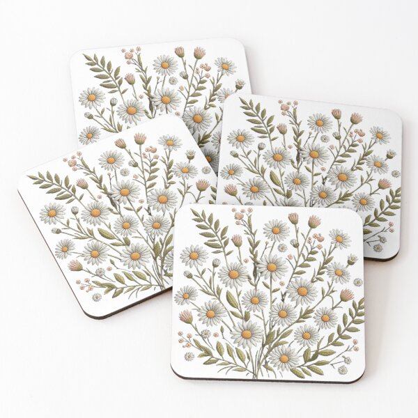 Item preview, Spring Daisies Embroidered Collection designed and sold by ProjectNoah.