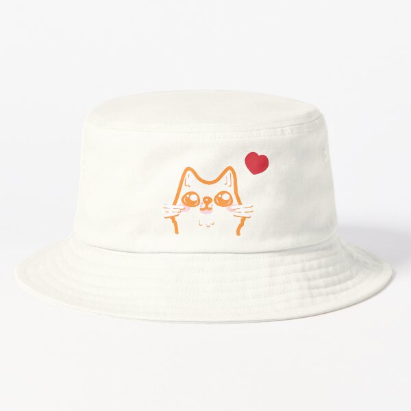 Purr-fect Love: Adorable Cat with Heart - Charming Product Design for Cat Lovers Bucket Hat
