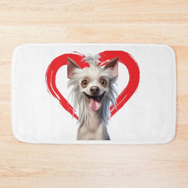 Item preview, Chinese Crested Dog Cartoon in Love Heart swoosh  designed and sold by For Dog Sake!®.