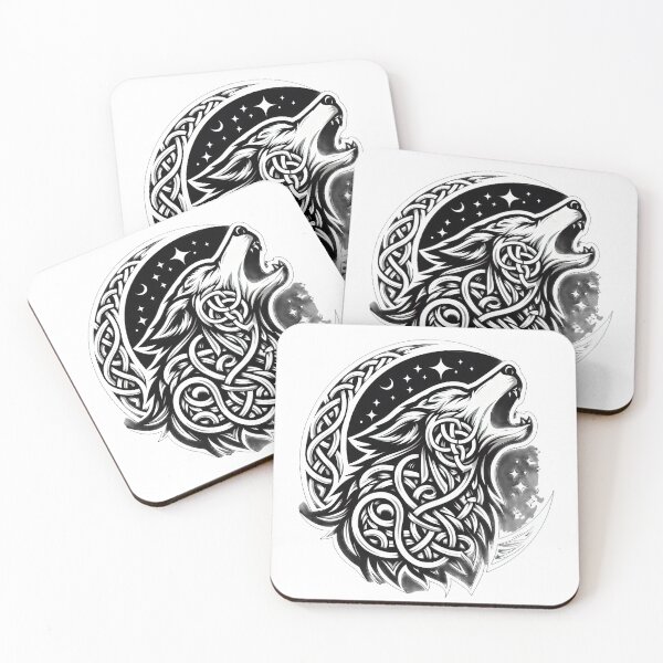 Item preview,  Celtic Wolf Tribal  wolf with Celtic symbols designed and sold by Expressions-Sel.